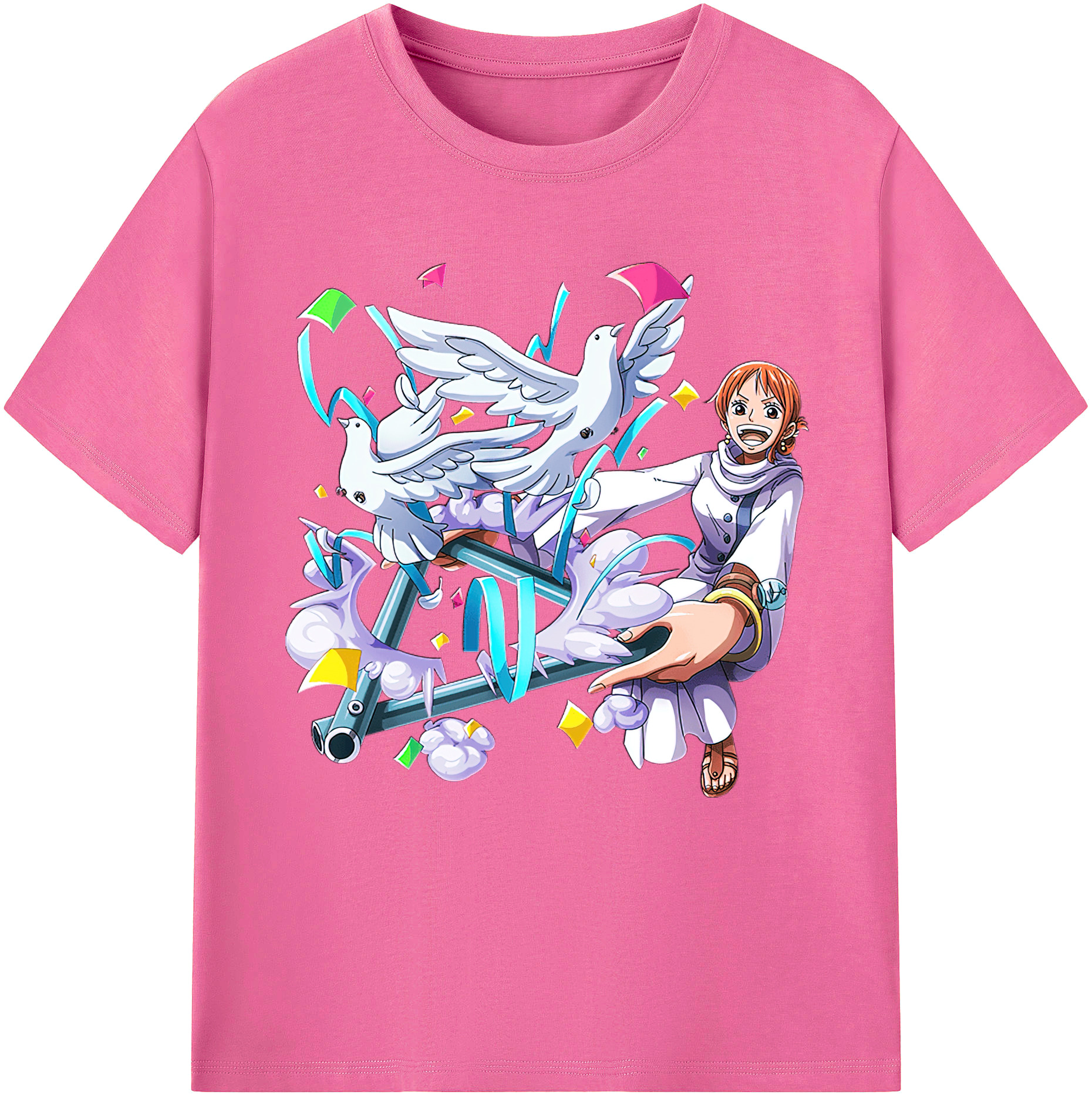 （画像用） ワンピース ナミ ONE PIECE Nami レディースカジュアルプリントTシャツ（綿100％）